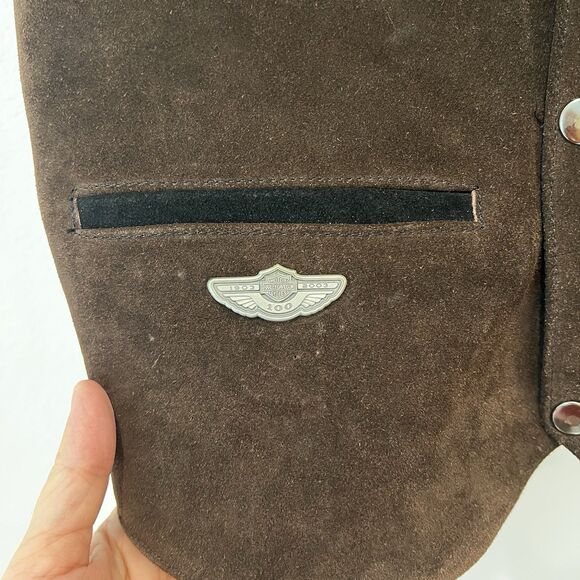 Harley Davidson Women’s Suede Leather Vest Sz Xs With Pin Collection Modified - Picture 5 of 10